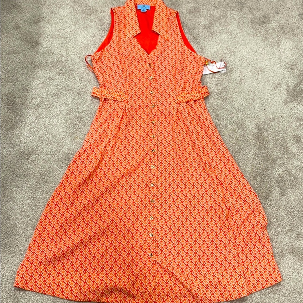 Sleeveless Red Patterned Dress